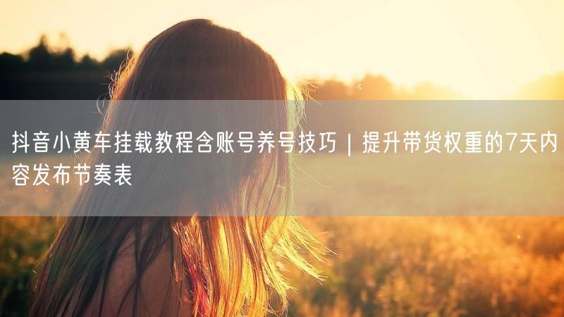 抖音小黄车挂载教程含账号养号技巧|提升带货权重的7天内容发布节奏表