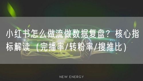 小红书怎么做流做数据复盘？核心指标解读（完播率/转粉率/搜推比）