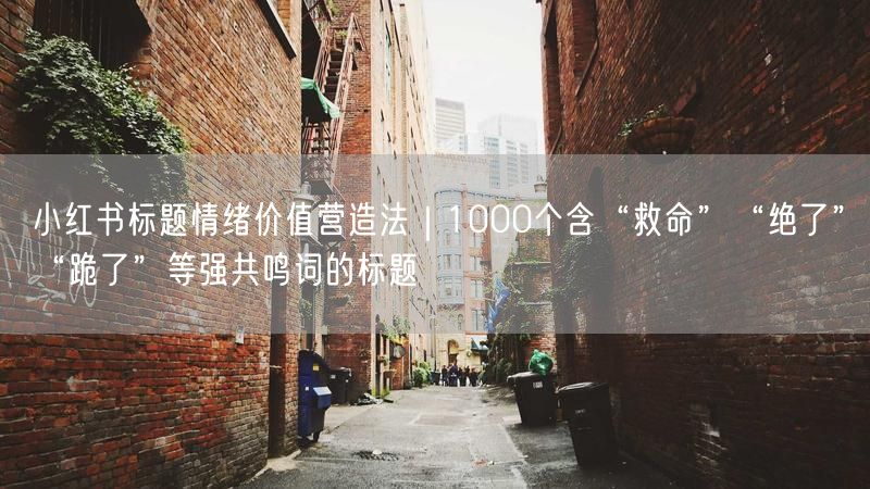 小红书标题情绪价值营造法|1000个含“救命”“绝了”“跪了”等强共鸣词的标题