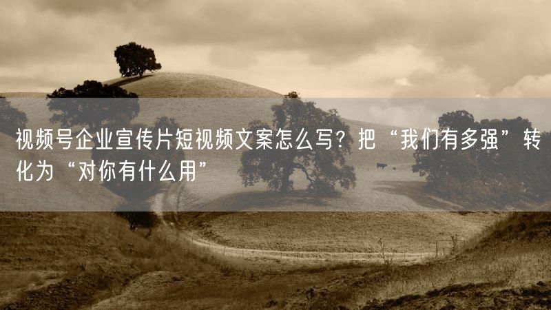视频号企业宣传片短视频文案怎么写？把“我们有多强”转化为“对